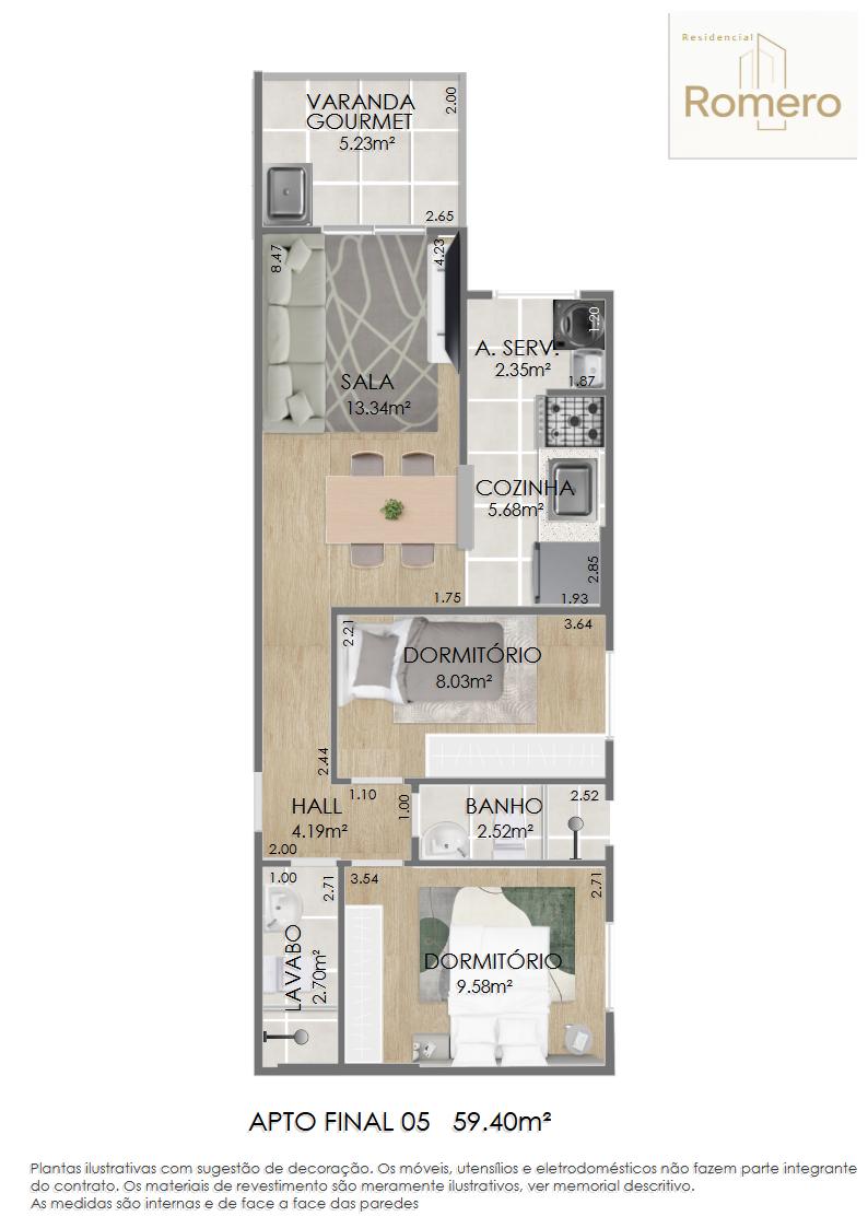 Planta Final 5 · 59,40 m²