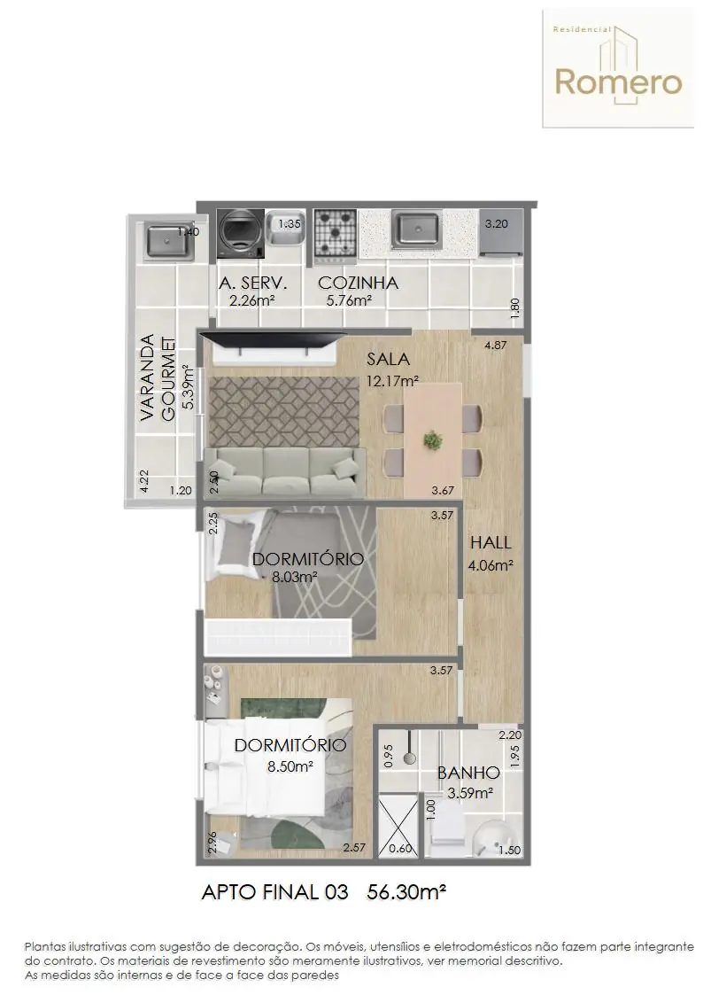 Planta Final 3 · 56,30 m²