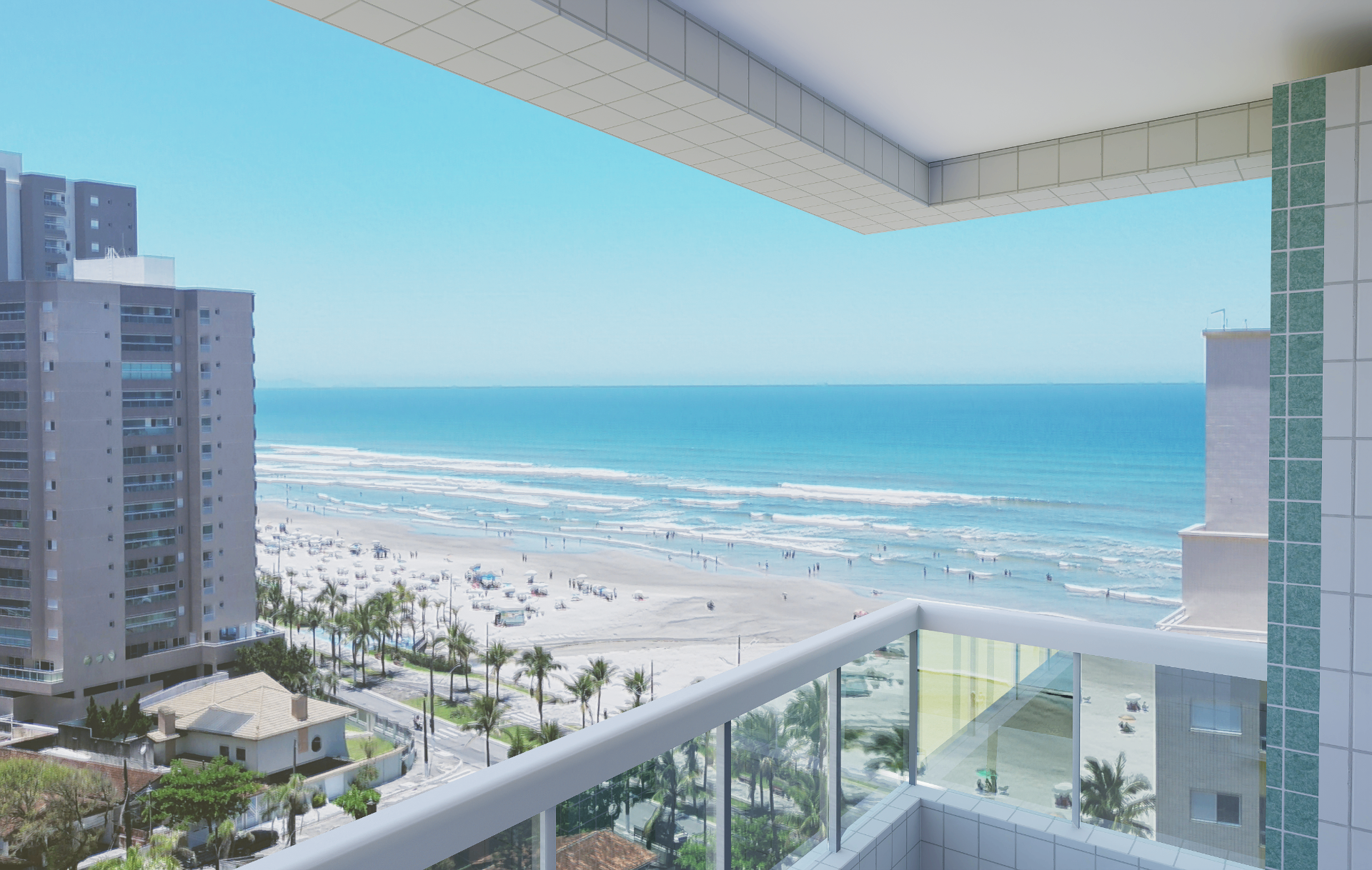 Vista para o mar a partir de um empreendimento da WR Empreendimentos