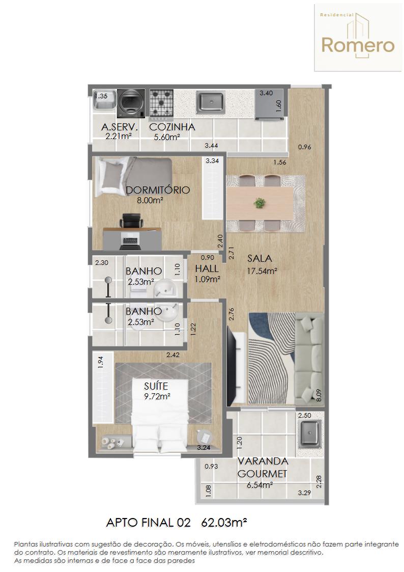 Planta Final 2 · 62,03 m²